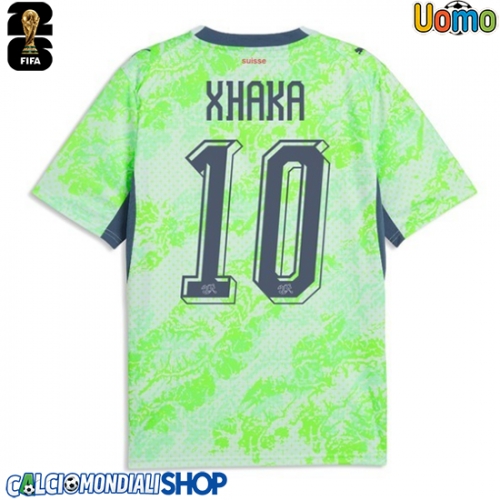 Maglie da calcio Svizzera Granit Xhaka #10 Seconda Maglia Mondiali 2026  Manica Corta
